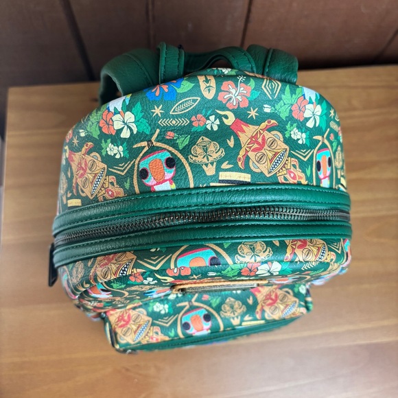 Disney Parks Loungefly 2022 Enchanted Tiki Room Tropical Green Backpack - Picture 10 of 11